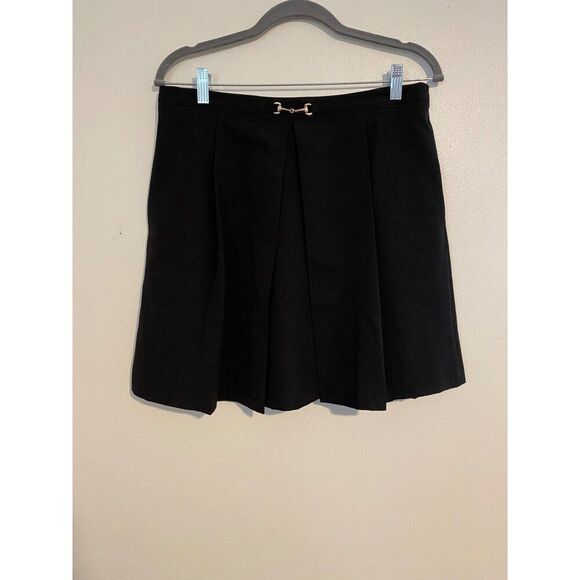 Ellison Dresses & Skirts - Ellison Black Pleated Skirt With Gold Hardware Accent Size L